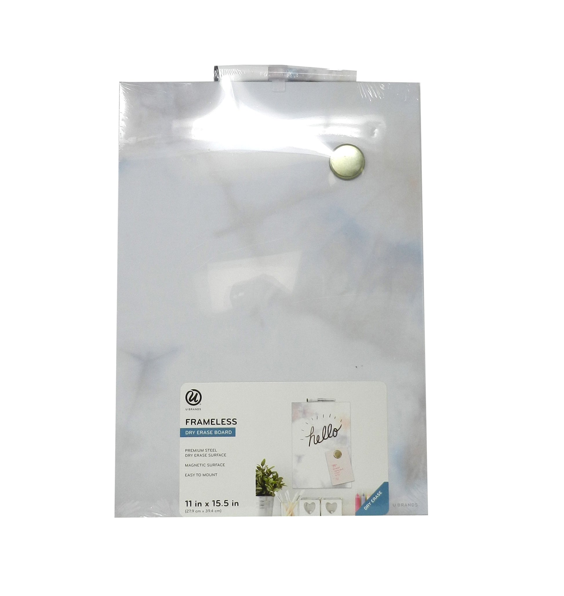U Brands Frameless Magnetic Dry Erase Board 11" X 15.5" Inch