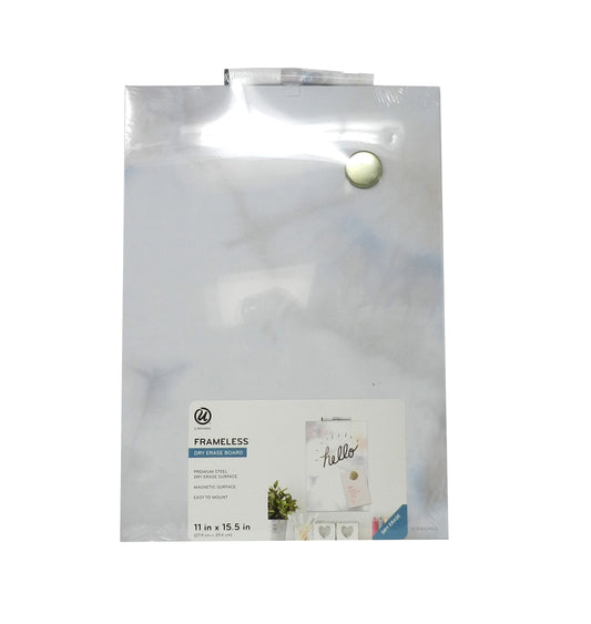U Brands Frameless Magnetic Dry Erase Board 11" X 15.5" Inch