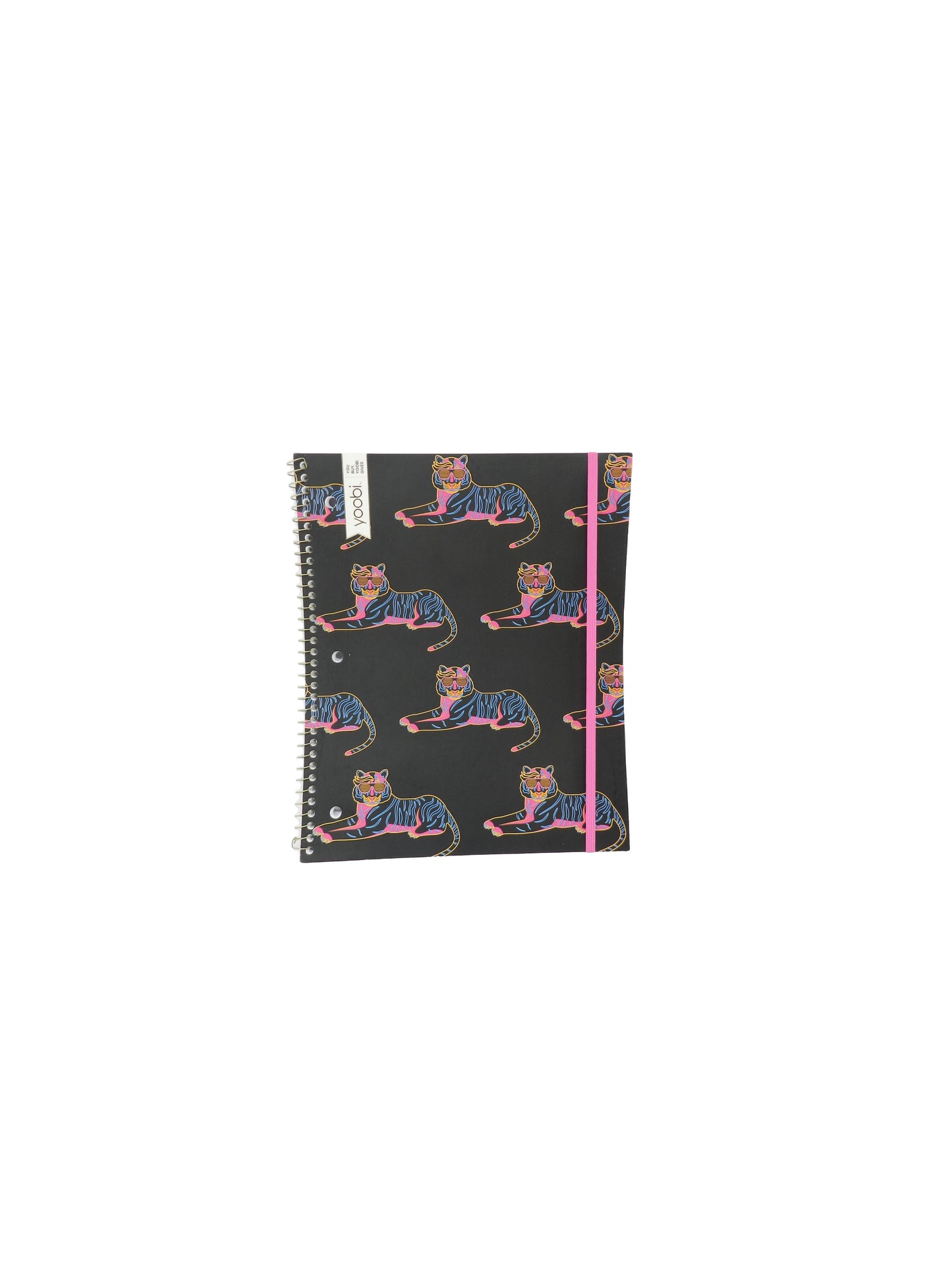 Yoobi Cool Tiger 1 Subject College Ruled Spiral Notebook Black