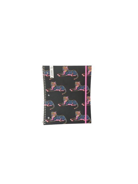 Yoobi Cool Tiger 1 Subject College Ruled Spiral Notebook Black