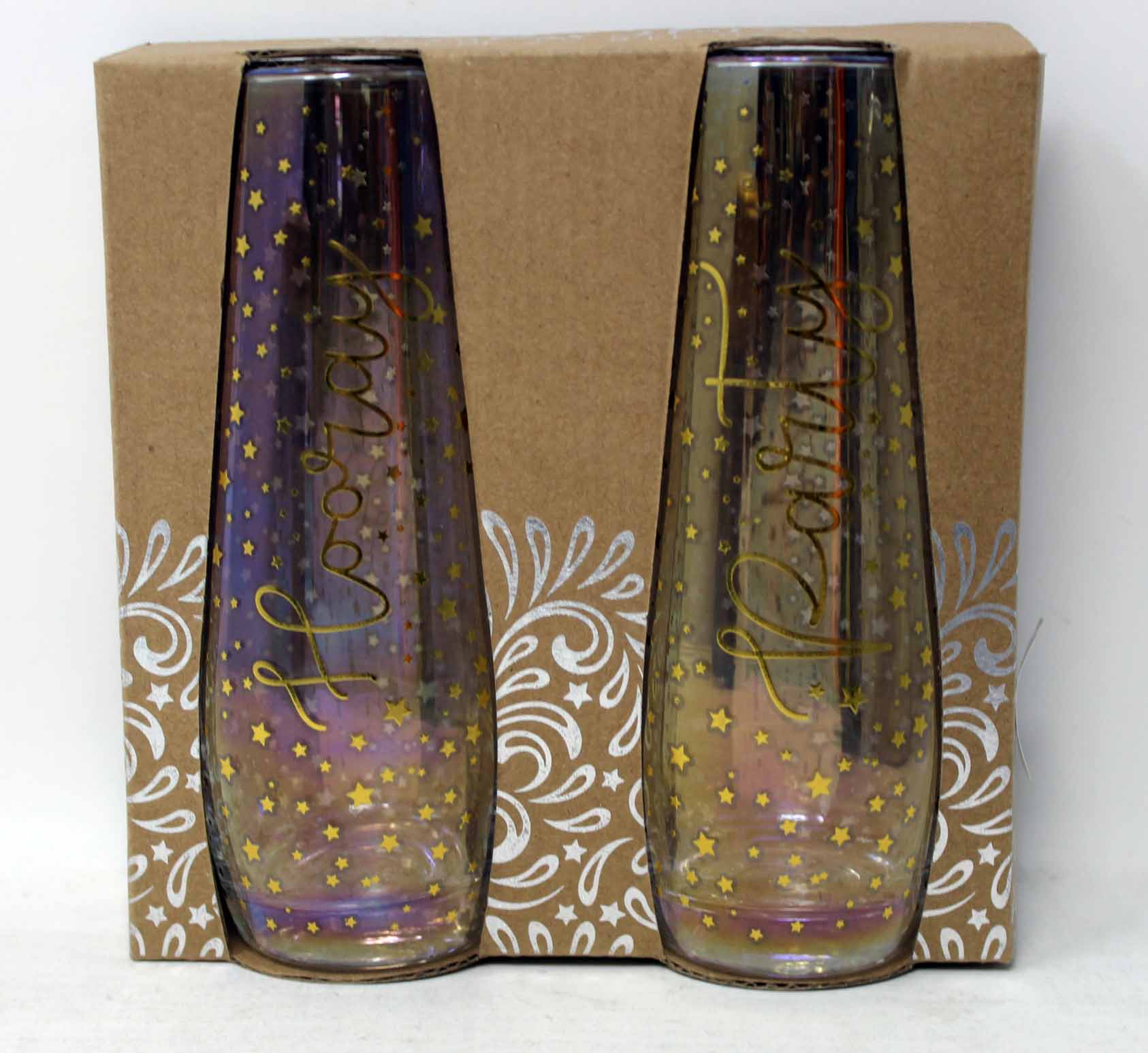 TMD Holdings Party Stars Luster Stemless Flutes 8 oz, 2 Count