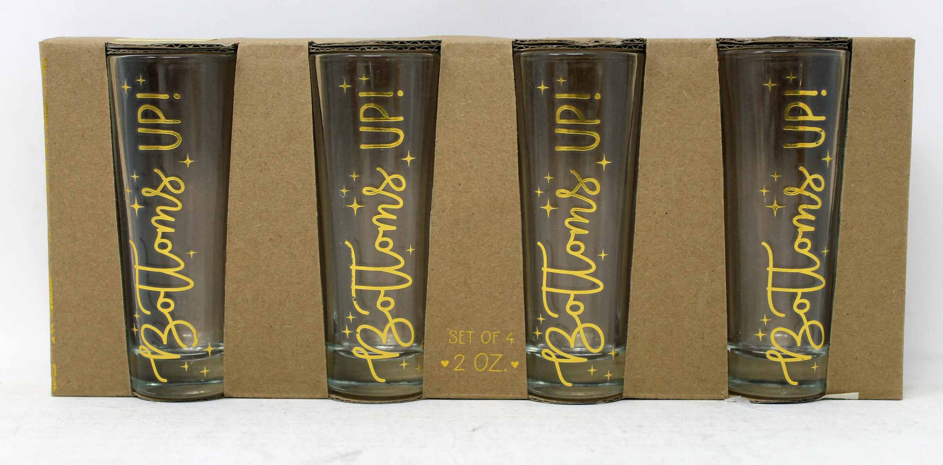 TMD Bottoms Up Shot Glasses 2oz, Set of 4