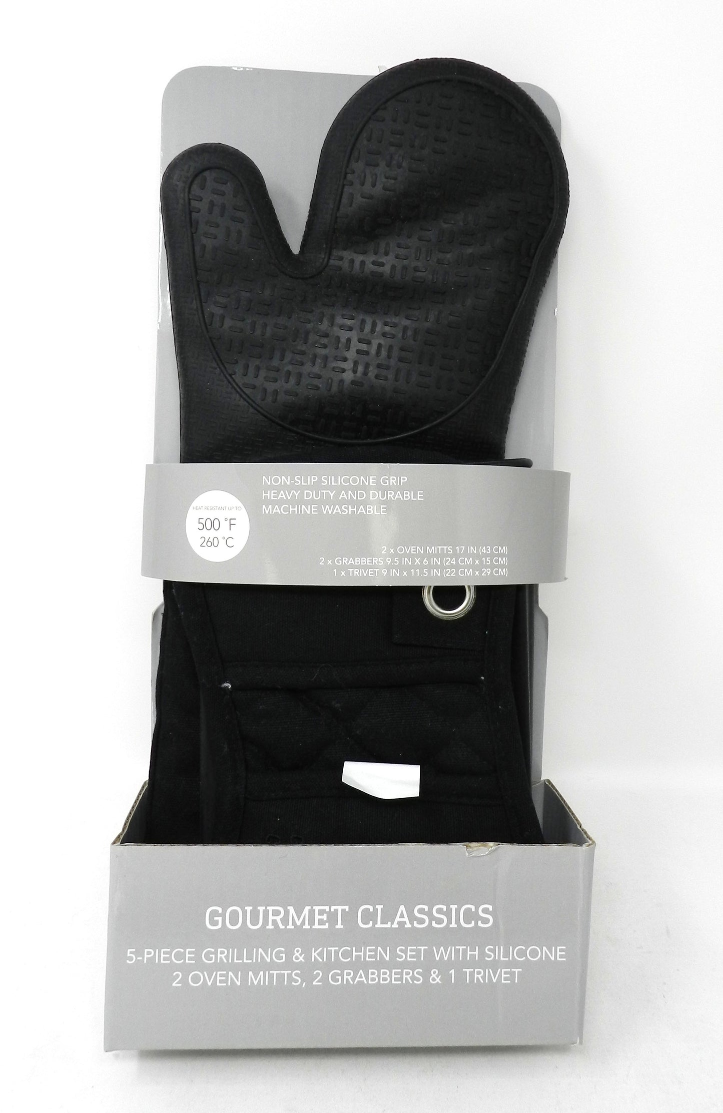 Gourmet Classics Non-Slip Silicone Grip Kitchen Set Black 3 Pieces
