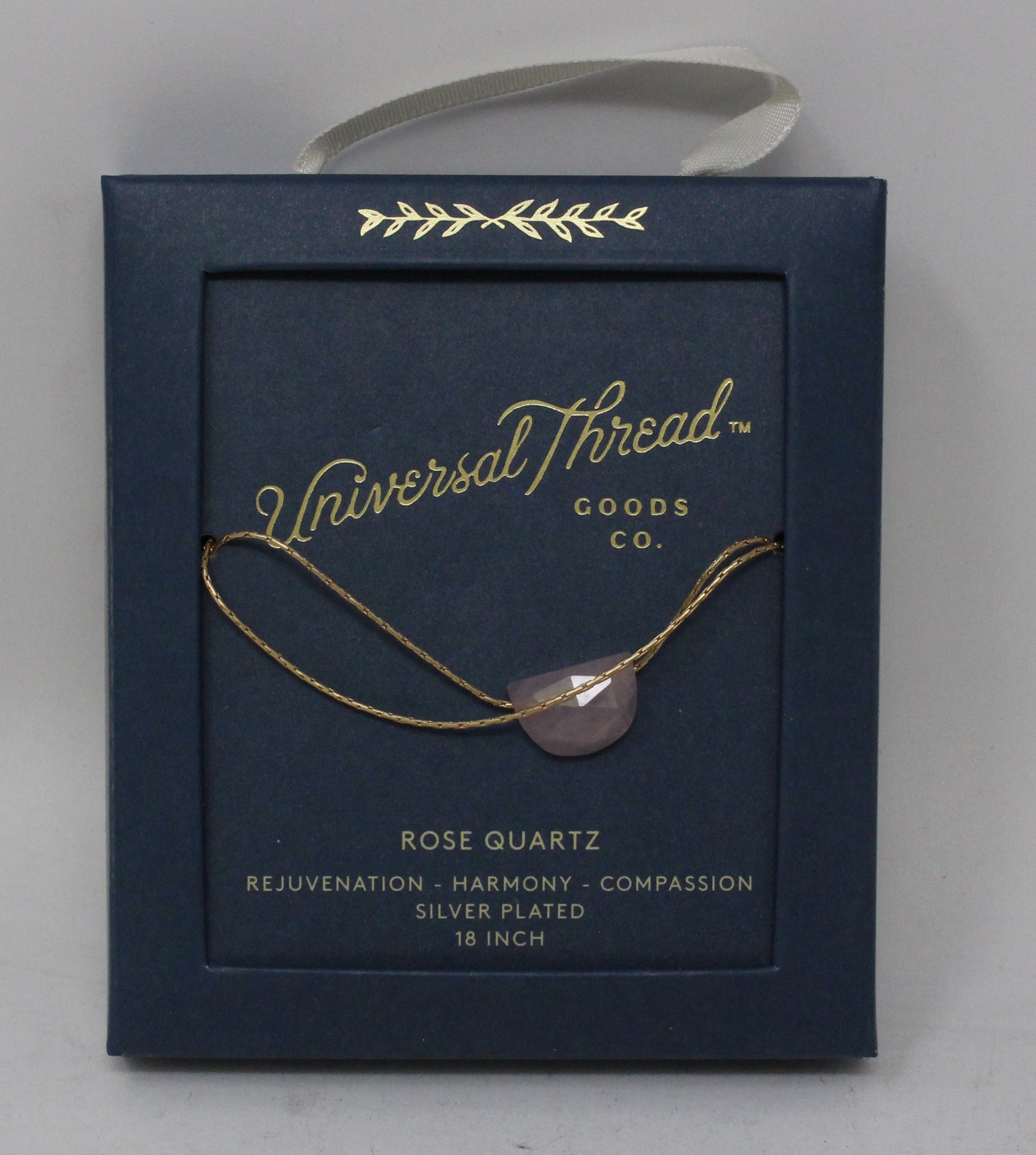 Universal Thread Goods Co. Rose Quartz Worn Gold Necklace