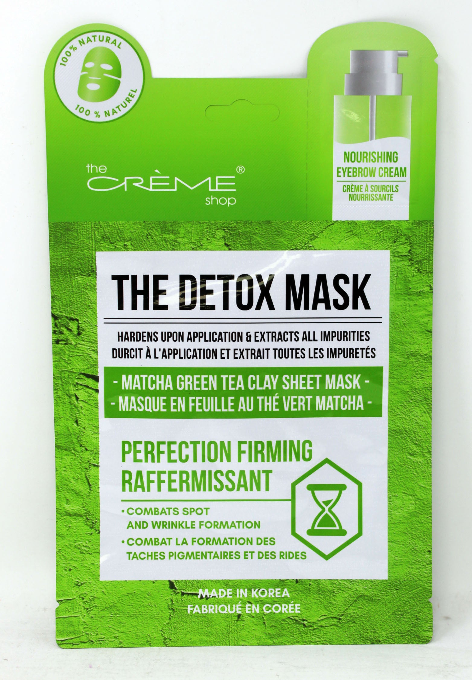 The Creme Shop Detox Mask Matcha Green Tea Clay Sheet Mask 1 Count