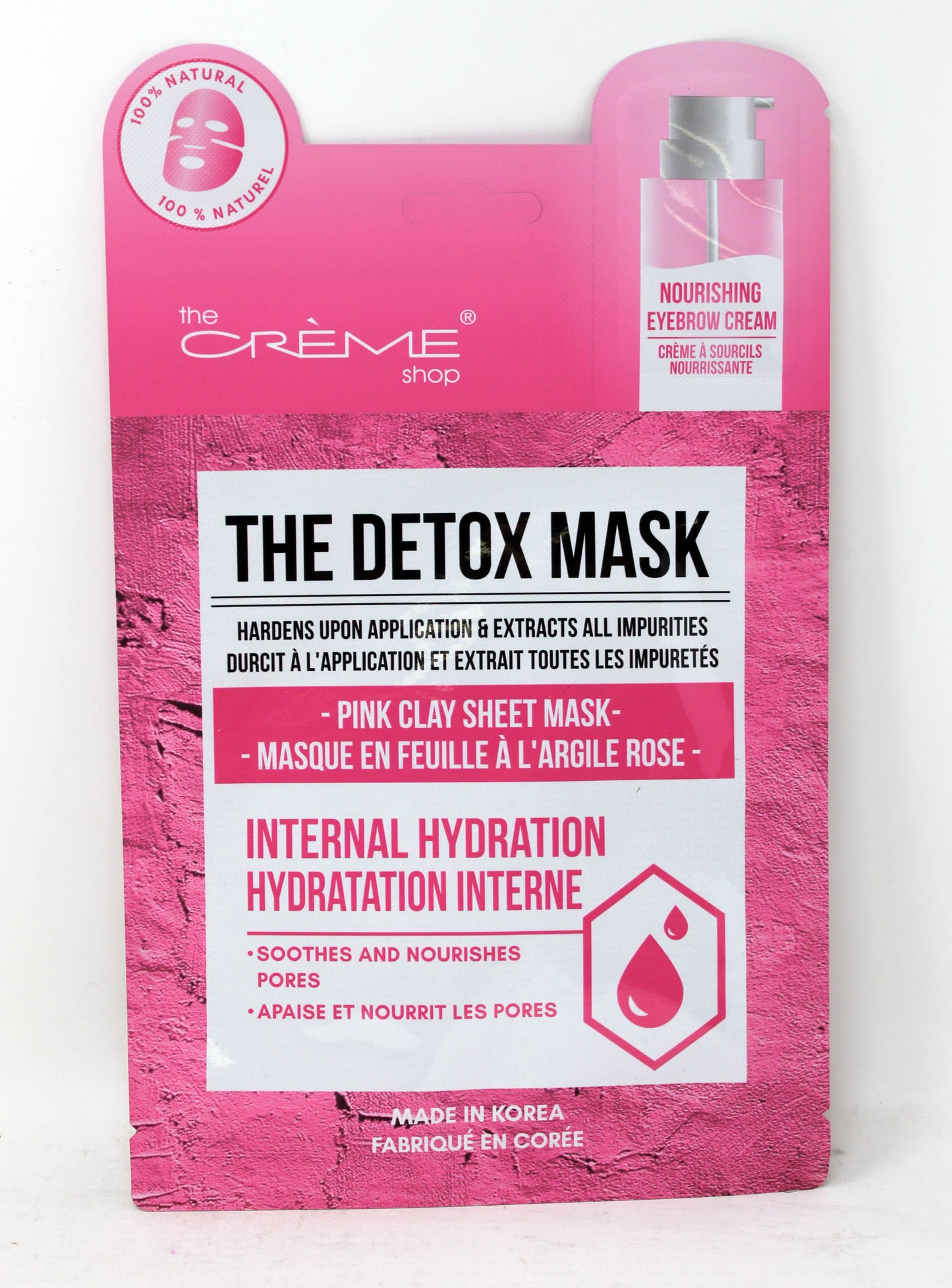 The Creme Shop Detox Mask Pink Clay Sheet Mask 1 Count