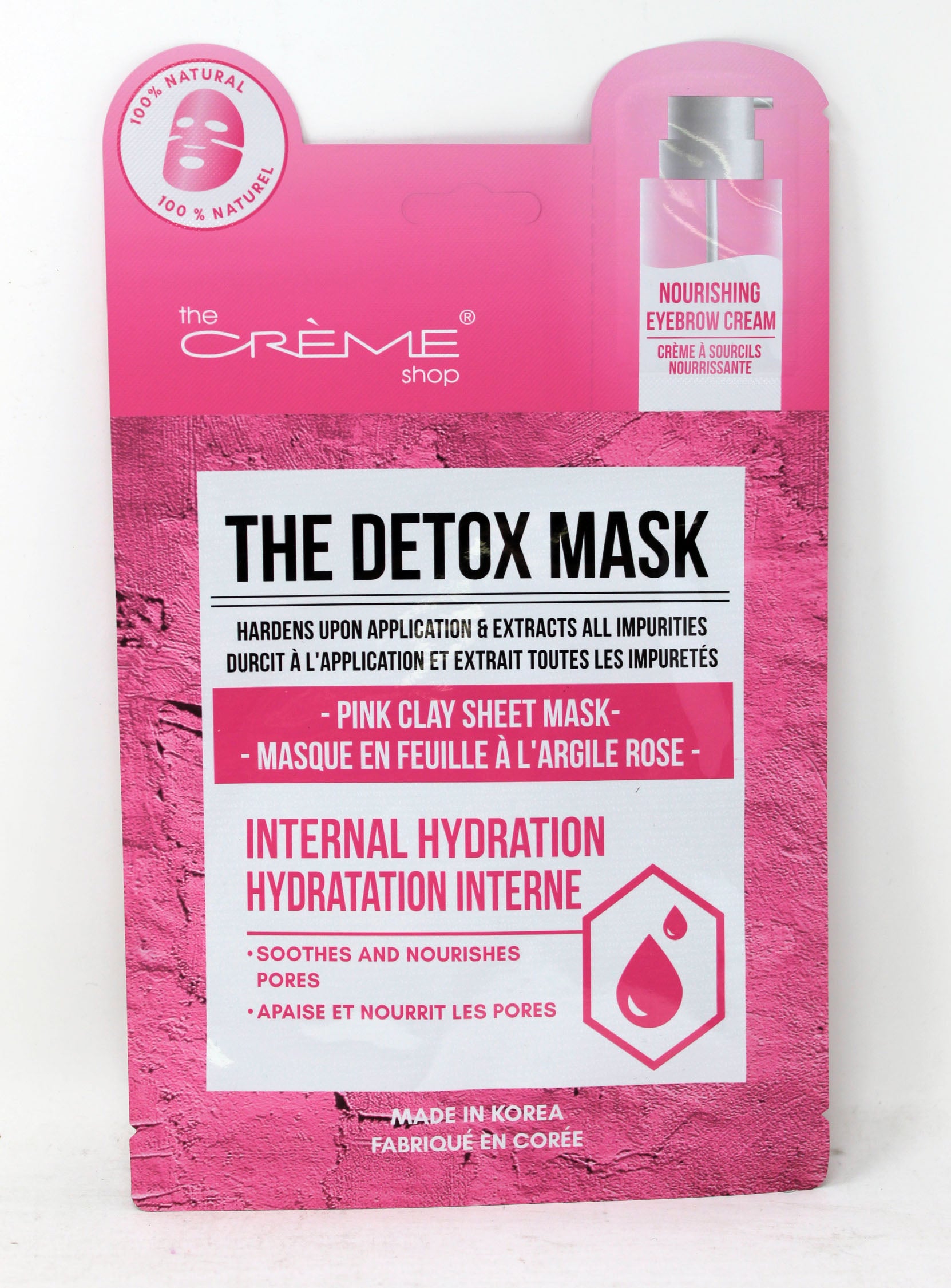 The Creme Shop Detox Mask Pink Clay Sheet Mask 1 Count