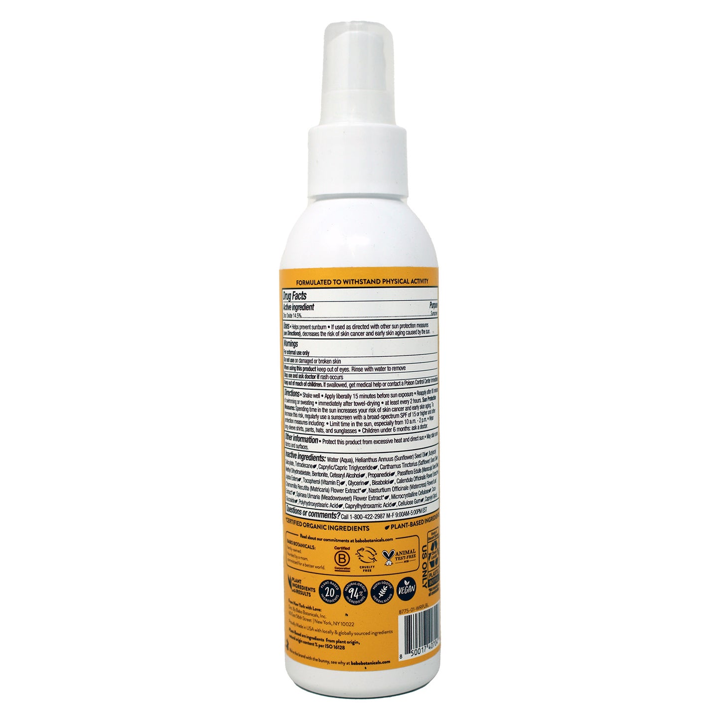 Babo Botanicals Swim & Sport Mineral Sunscreen Spray SPF 30