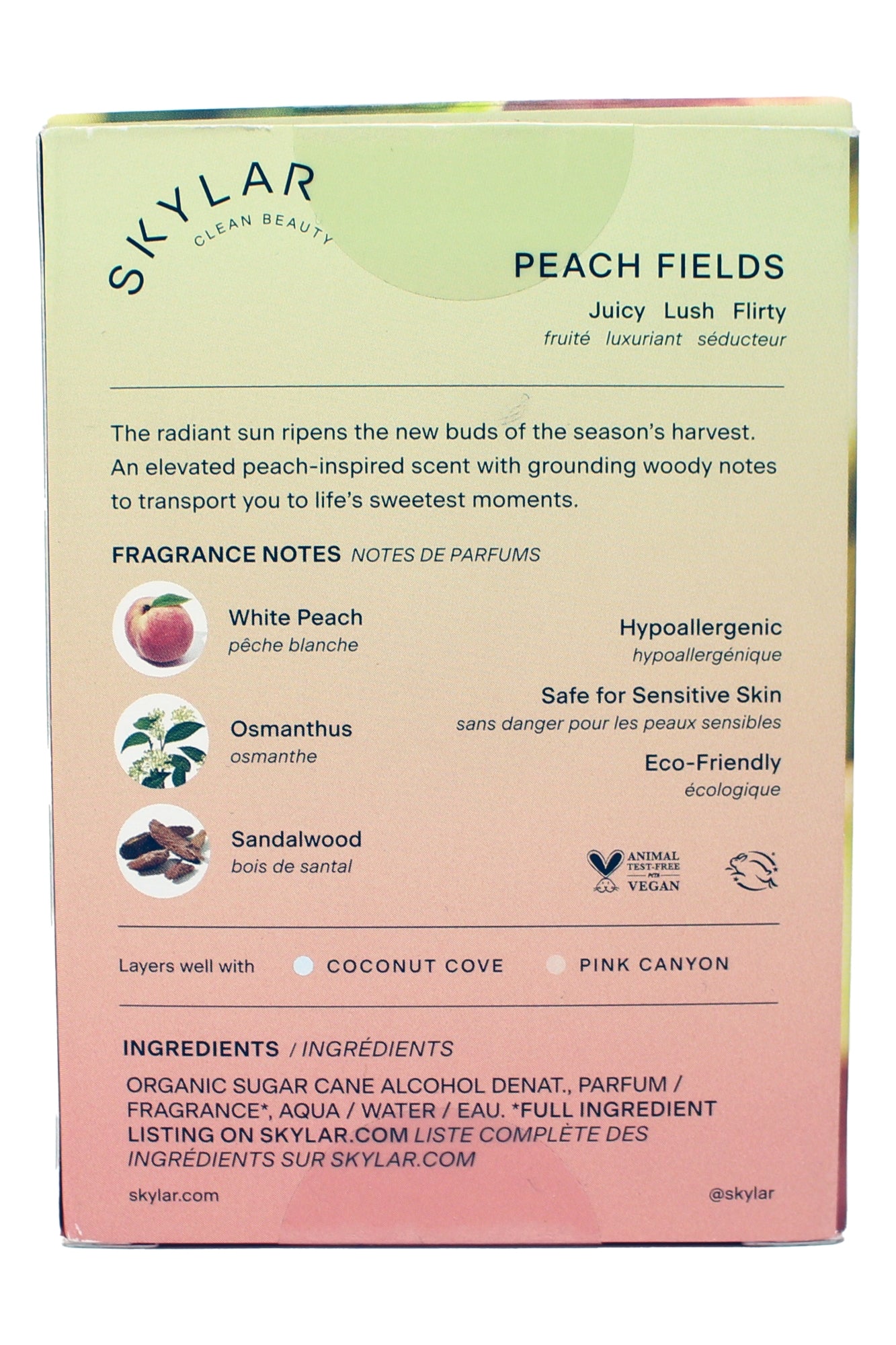 Skylar Clean Beauty Peach Fields Eau De Parfum 1.7 Ounce