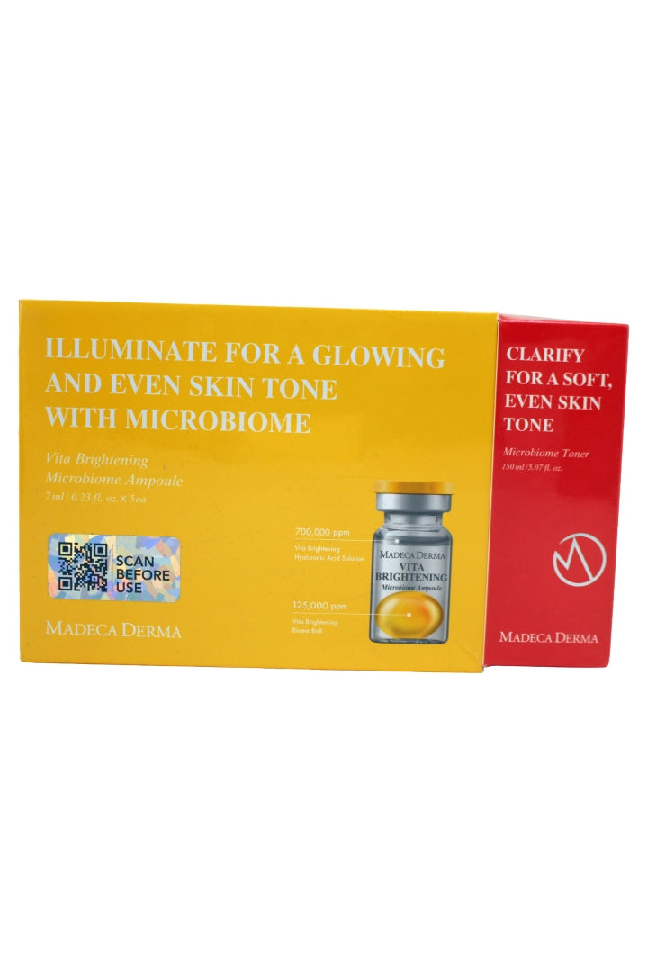 Madeca Derma Illimnating Vita Brighting Microbiome Ampoule & Toner 5.07 Ounce