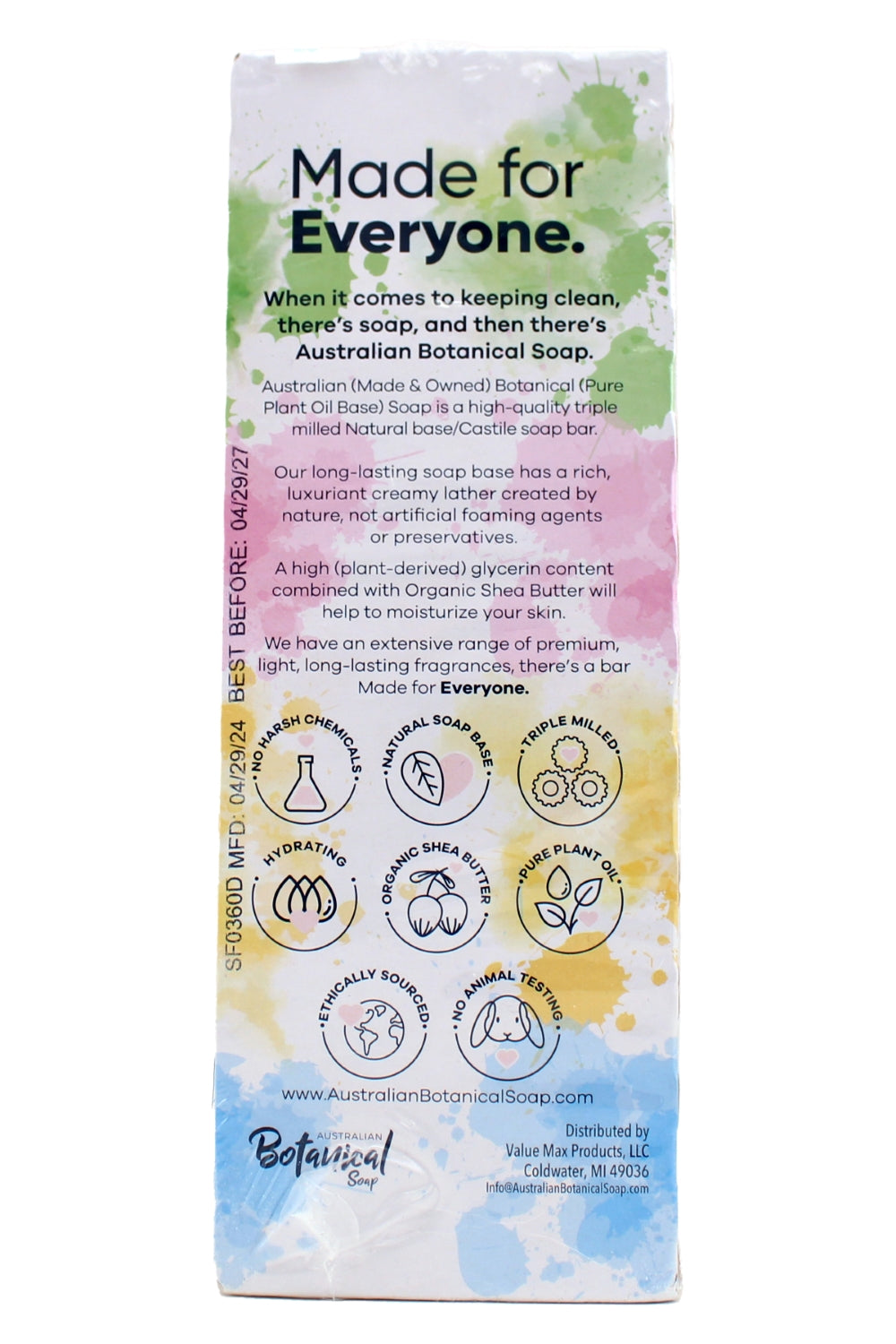 Australian Botanical Soap Multi Pack 8 Bars 6.87 Ounces Each