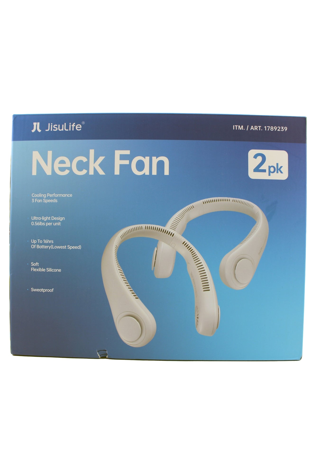 Jisulife Neck Fan 2 Pack White Cooling Fan Up to 16 Hours