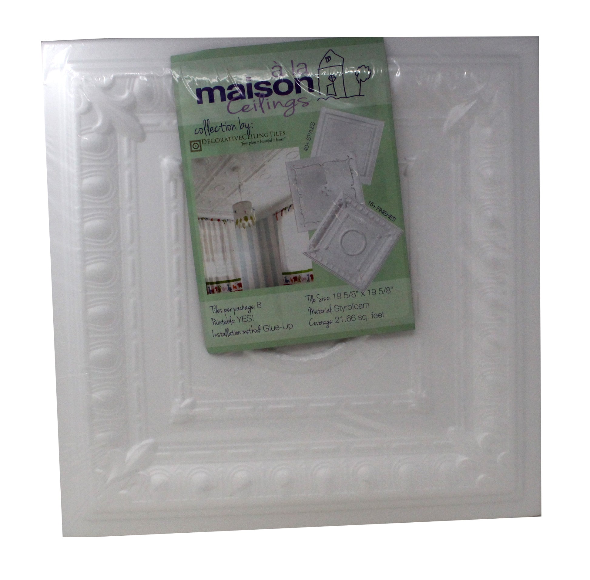 A La Maison Ceilings R47 Romanesque Foam Ceilings 8 Pack White