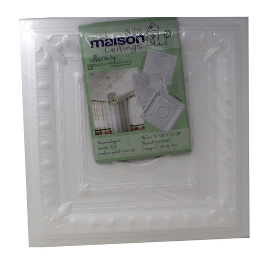 A La Maison Ceilings R47 Romanesque Foam Ceilings 8 Pack White