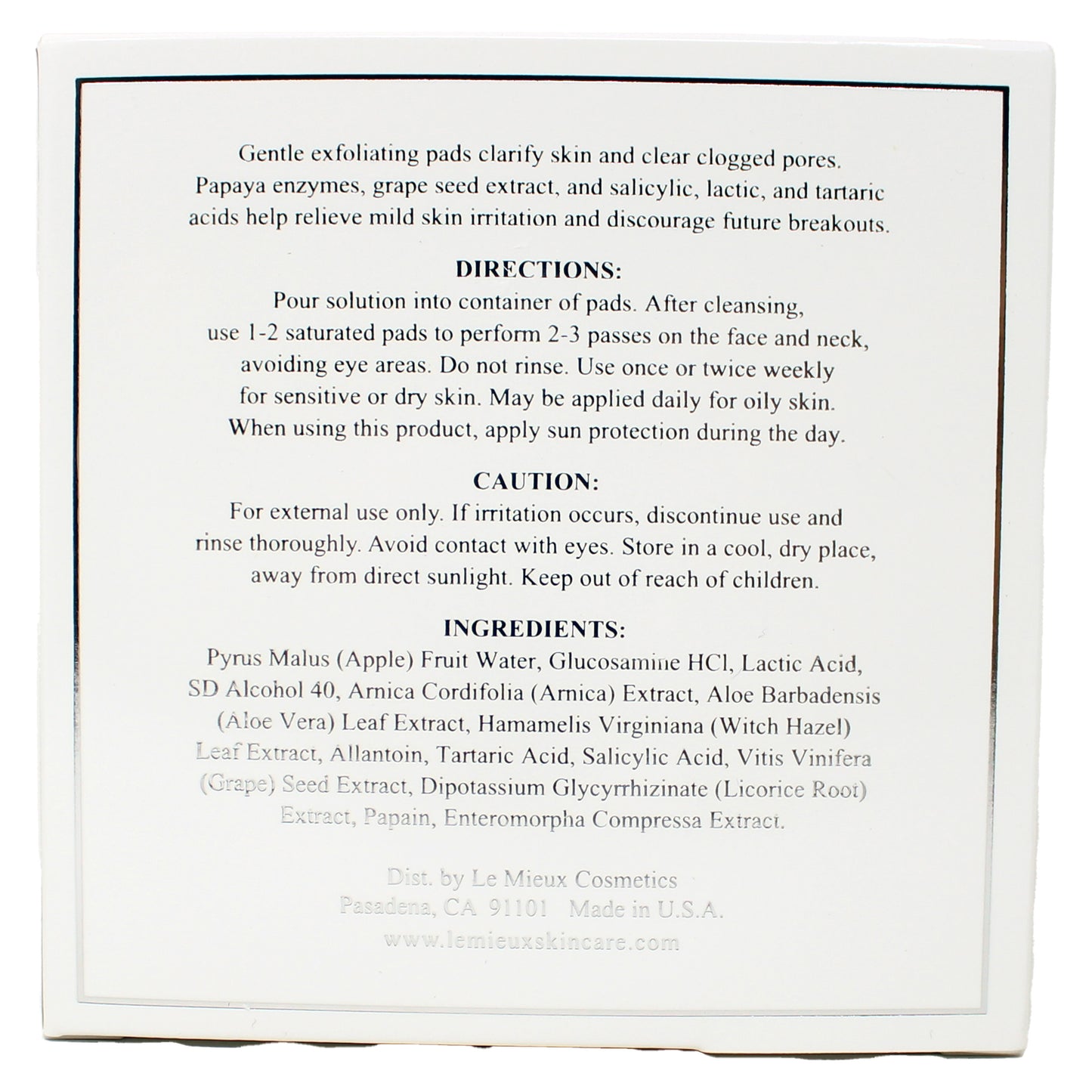 Le Mieux Skin Clarifying Pad & Solution 30 Pads + 2 Ounces