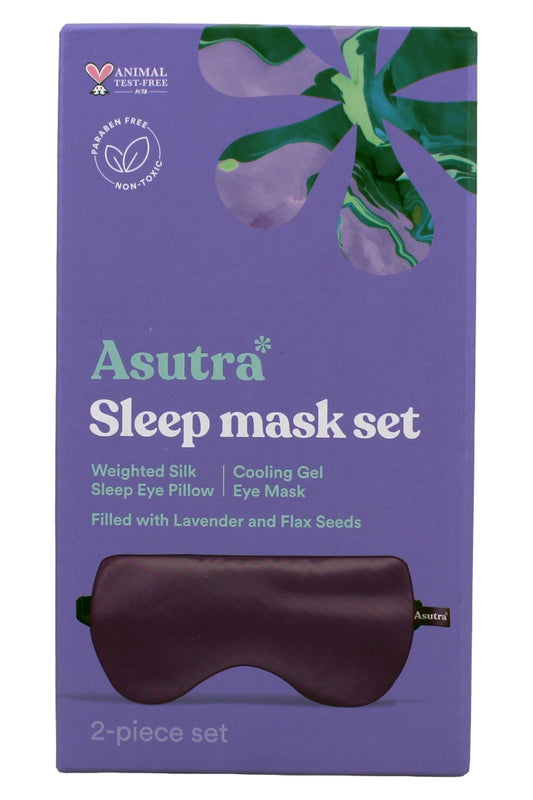 Asutra Sleep Mask Set With Weighted Eye Pillow & Cooling Eye Mask