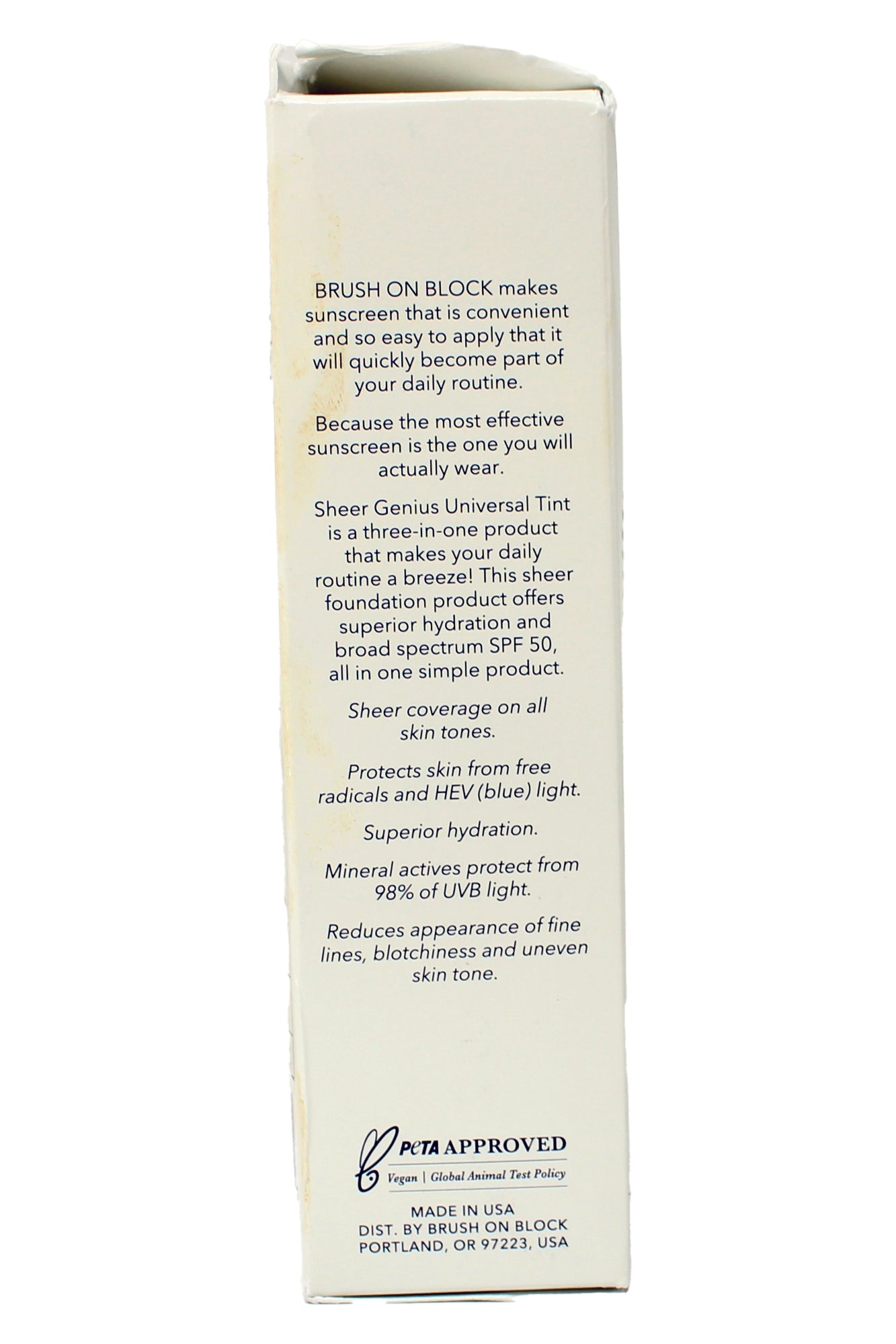Brush On Block Sheer Genius Moisture Sun Screen SPF 50 Universal Tint 1.7 Oz