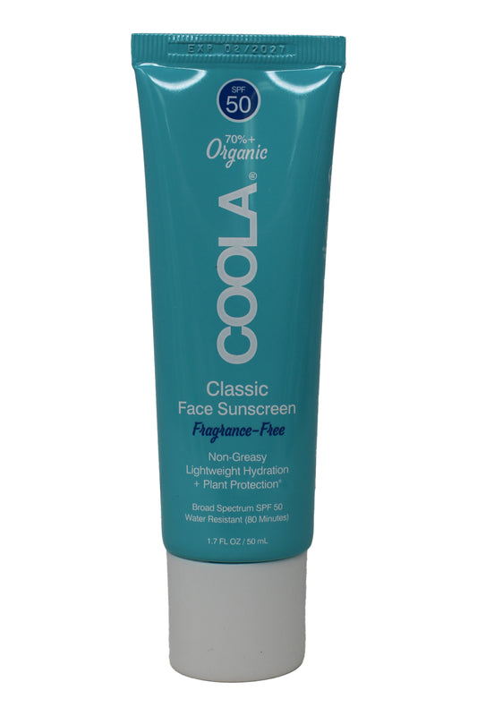 COOLA Organic SPF 50 Classic Face Sunscreen Lotion Fragrance Free 1.7 Ounces