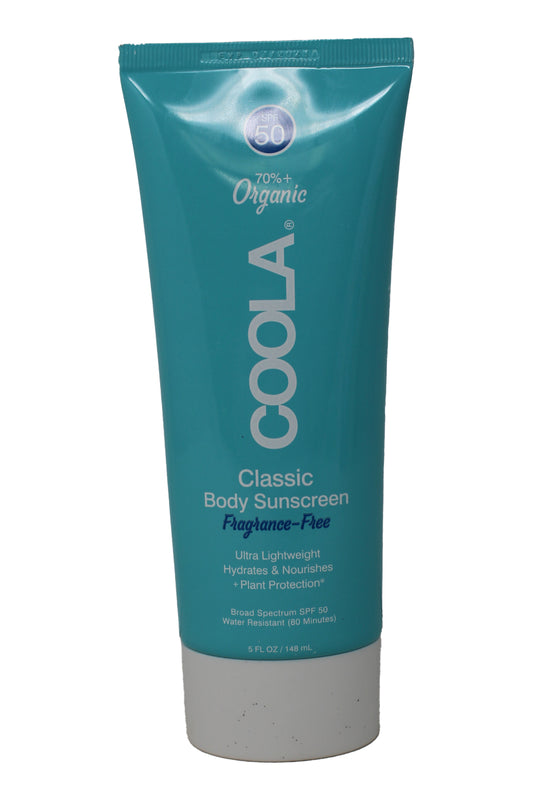 COOLA Organic Classic Body Sunscreen Fragrance Free SPF 50, 5 Ounces