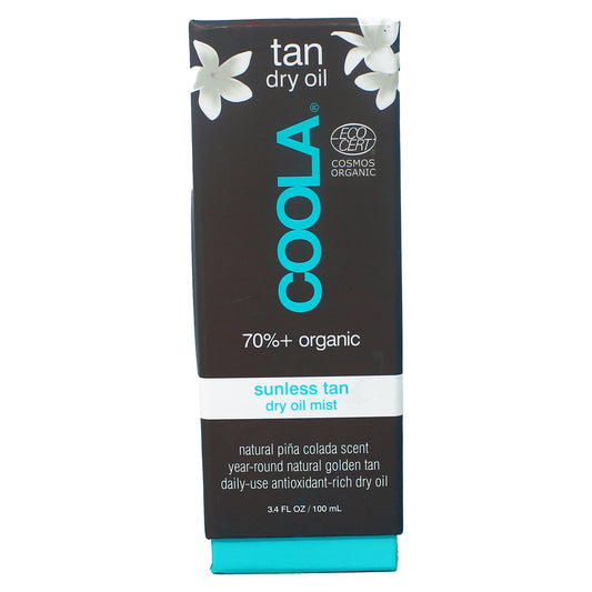 COOLA Organic Sunless Self Tanner Dry Oil Mist, Piña Colada, 3.4 Fl Oz