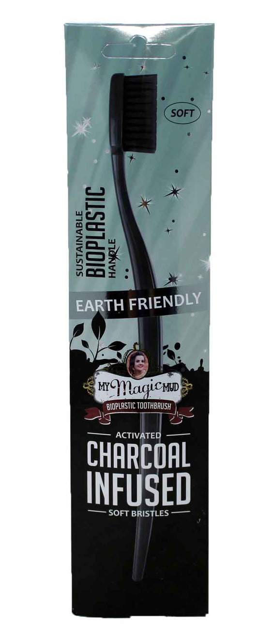 My Magic Mud Bioplastic Activated Charcoal Infused Soft Toothbrush PACK OF 6