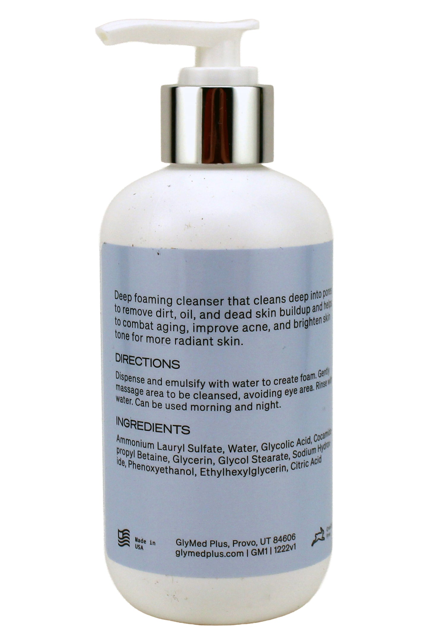 GlyMed Plus Glycolic Facial Cleanser With 10% Glycolic Acid 8 oz