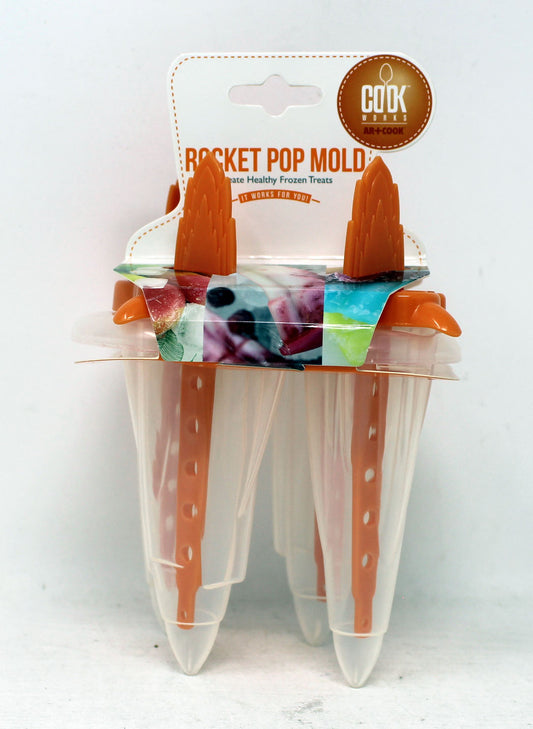 Art & Cook Rocket Pop Molds Orange