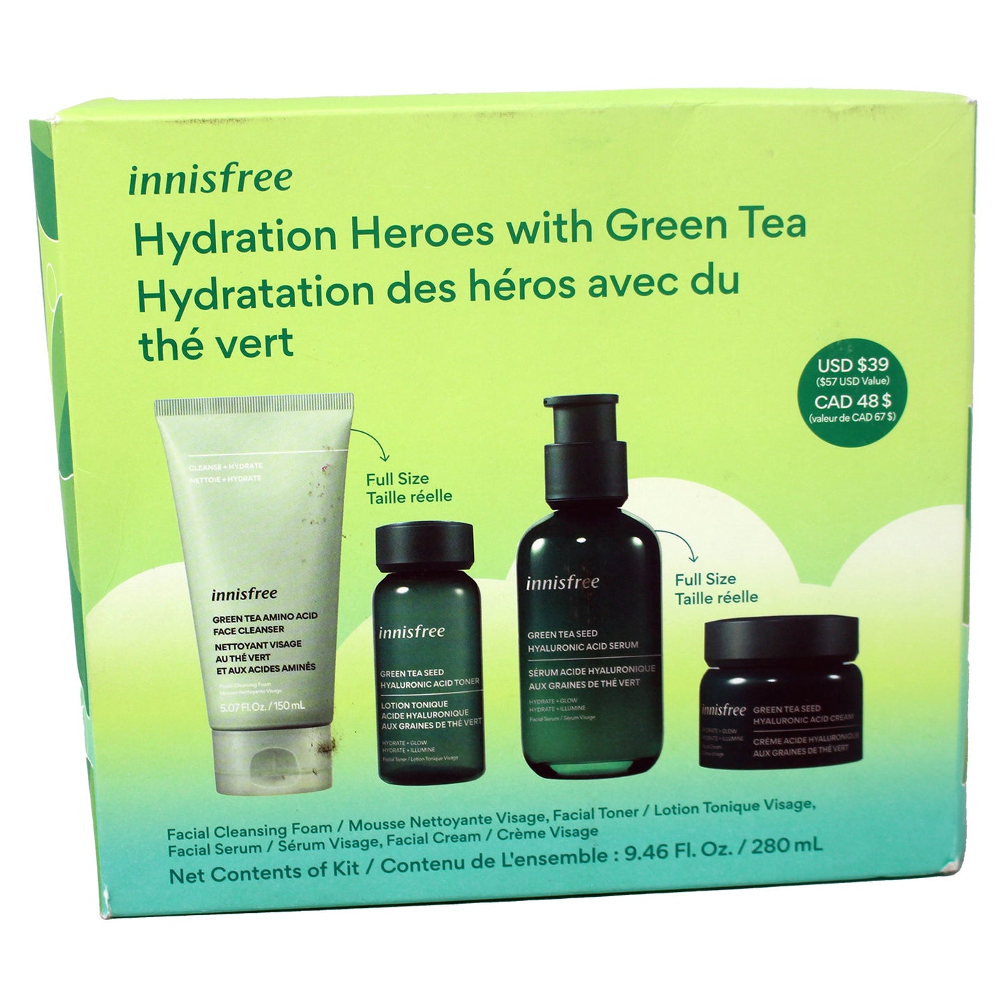 Innisfree Hydration Heroes Kit With Green Tea 4 Pieces