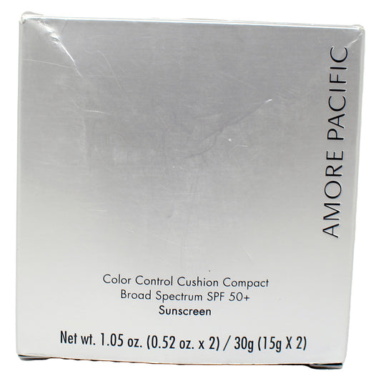 Amore Pacific Color Control Cushion Compact SPF 50+ Sunscreen Light Pink 102 1.05 Ounce (0.52 Oz x 2)