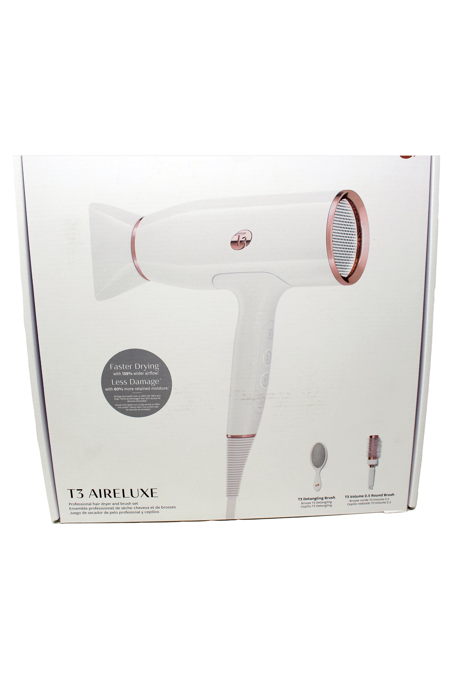 T3 Aireluxe Profesional Haru Dryer & Brush Set White