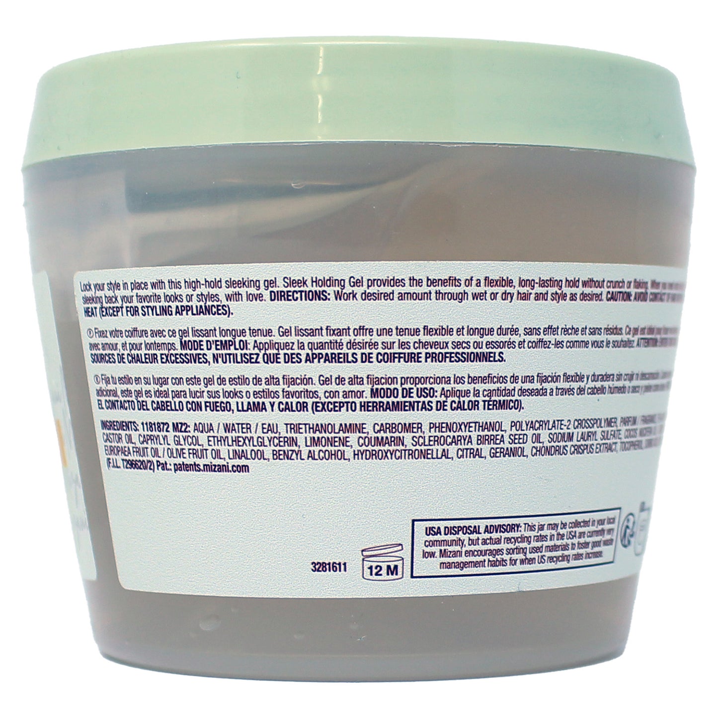 Mizani Ture Textures Curls, Coils and Waves Sleek Holding Gel 8 Fl Ounce