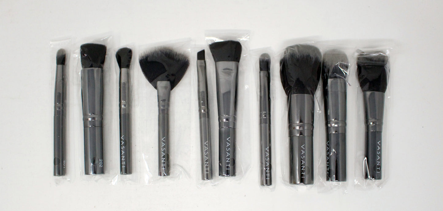 Vasanti 10 Piece Stubby Brush Set w/ Magnetic Carry Case