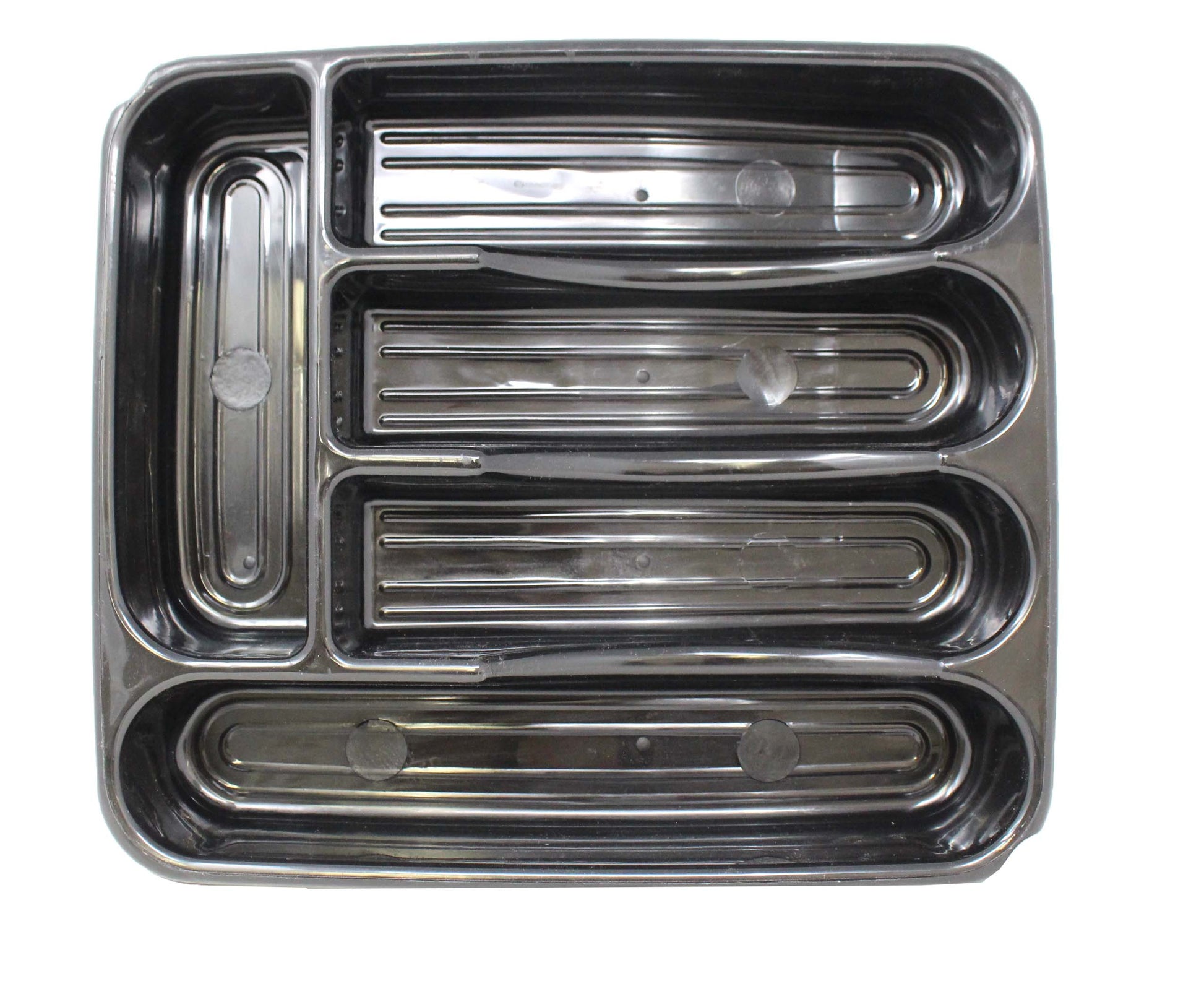 Home Basics Textured Compartment Plastic Cutlery Tray