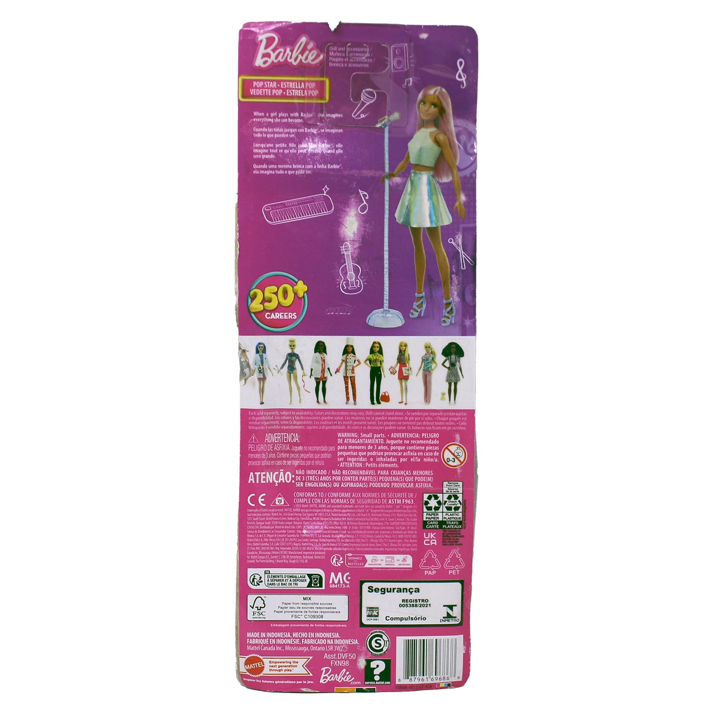Barbie Pop Star You Can Be Anything Fashion Doll (Open Packaging)