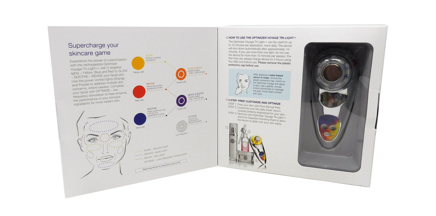 SkinInc Optimizer Voyage Tri-Light + LED Sonic Flash Facial
