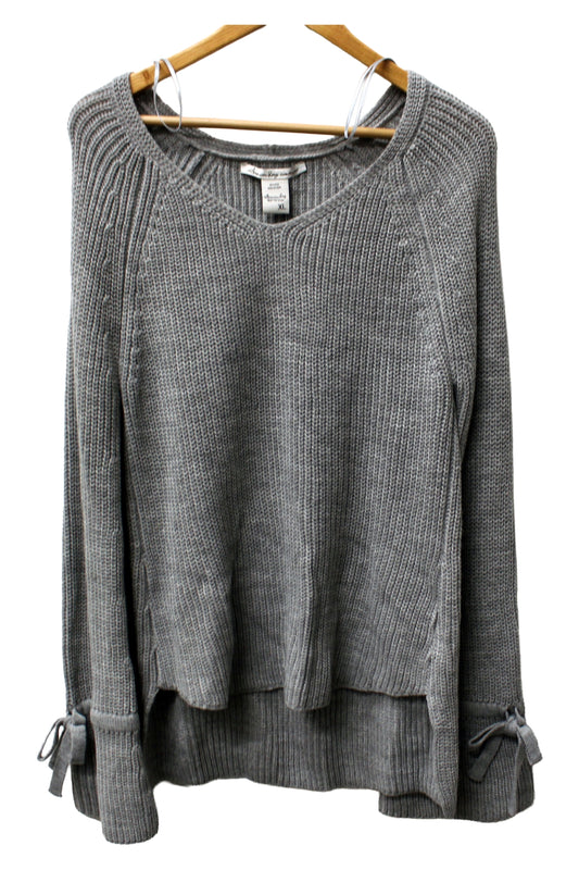 American Rag V-neck Bell Long Sleeve Heather Grey Dress X-Large