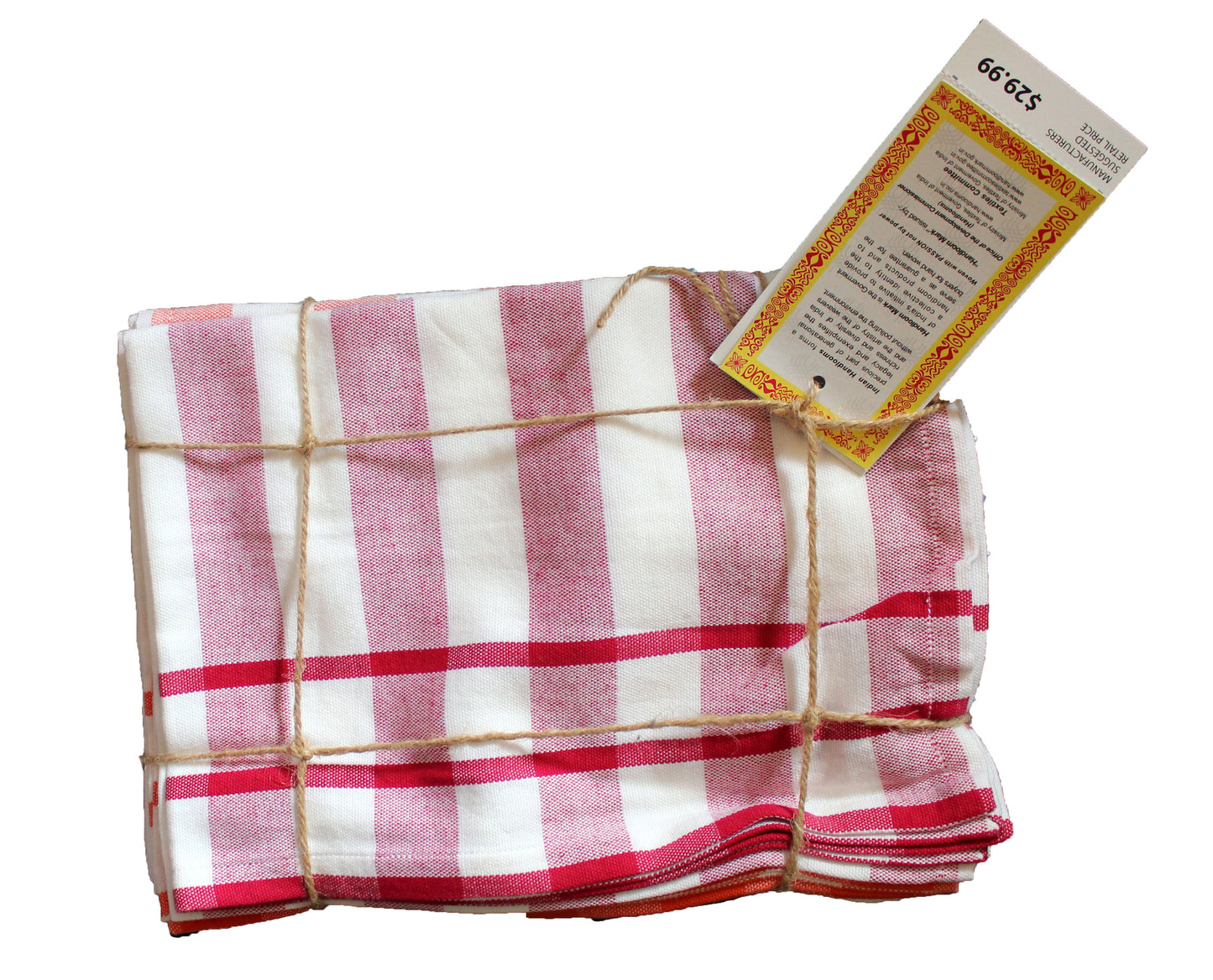 Kara Weaves of Kerala 3 Piece Napkin Set Red