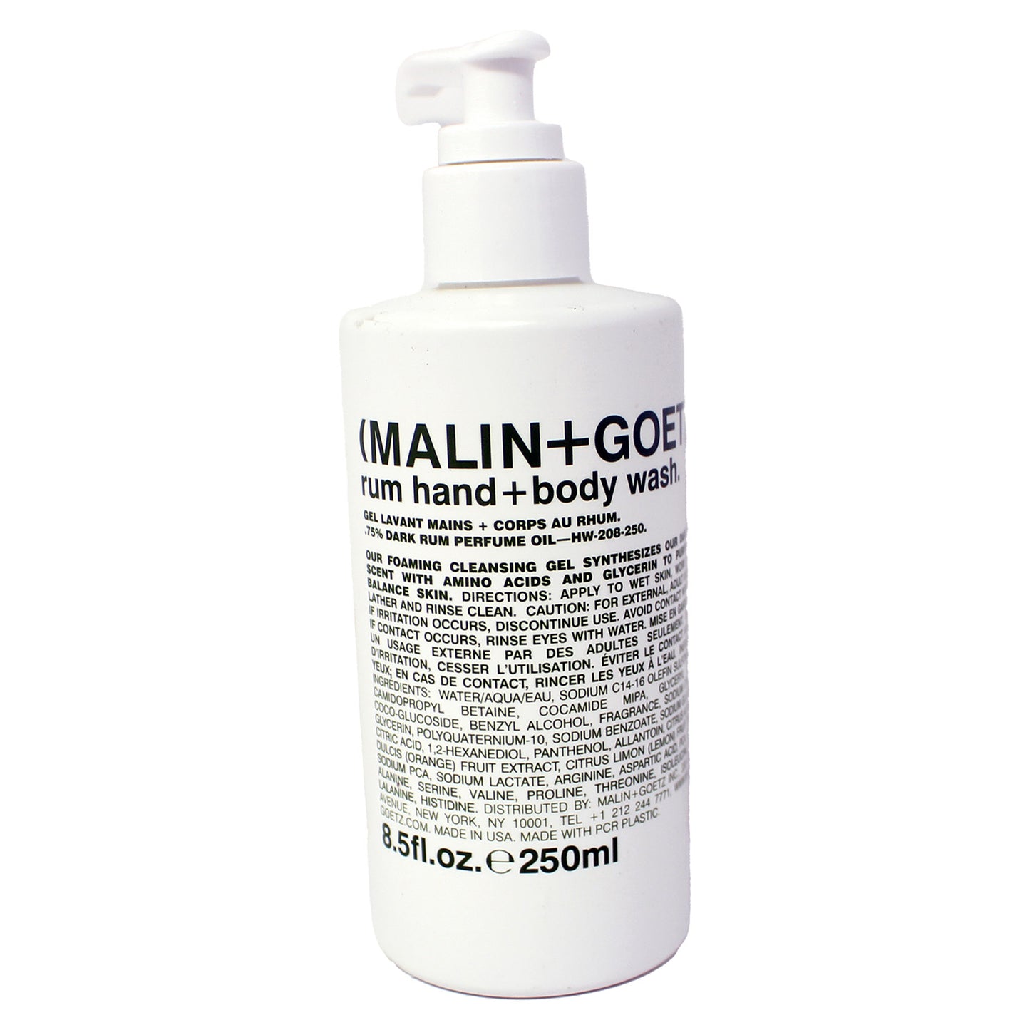 Malin + Goetz Rum Hand and Body Wash 8.5 Fl Ounce
