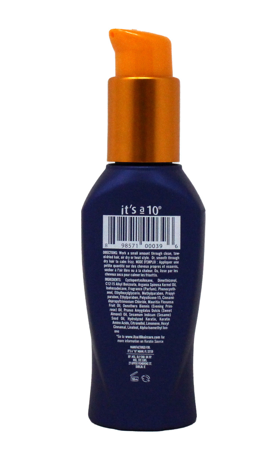 It's A 10 Miracle Oil Plus Keratin Hair Care 3 Ounces