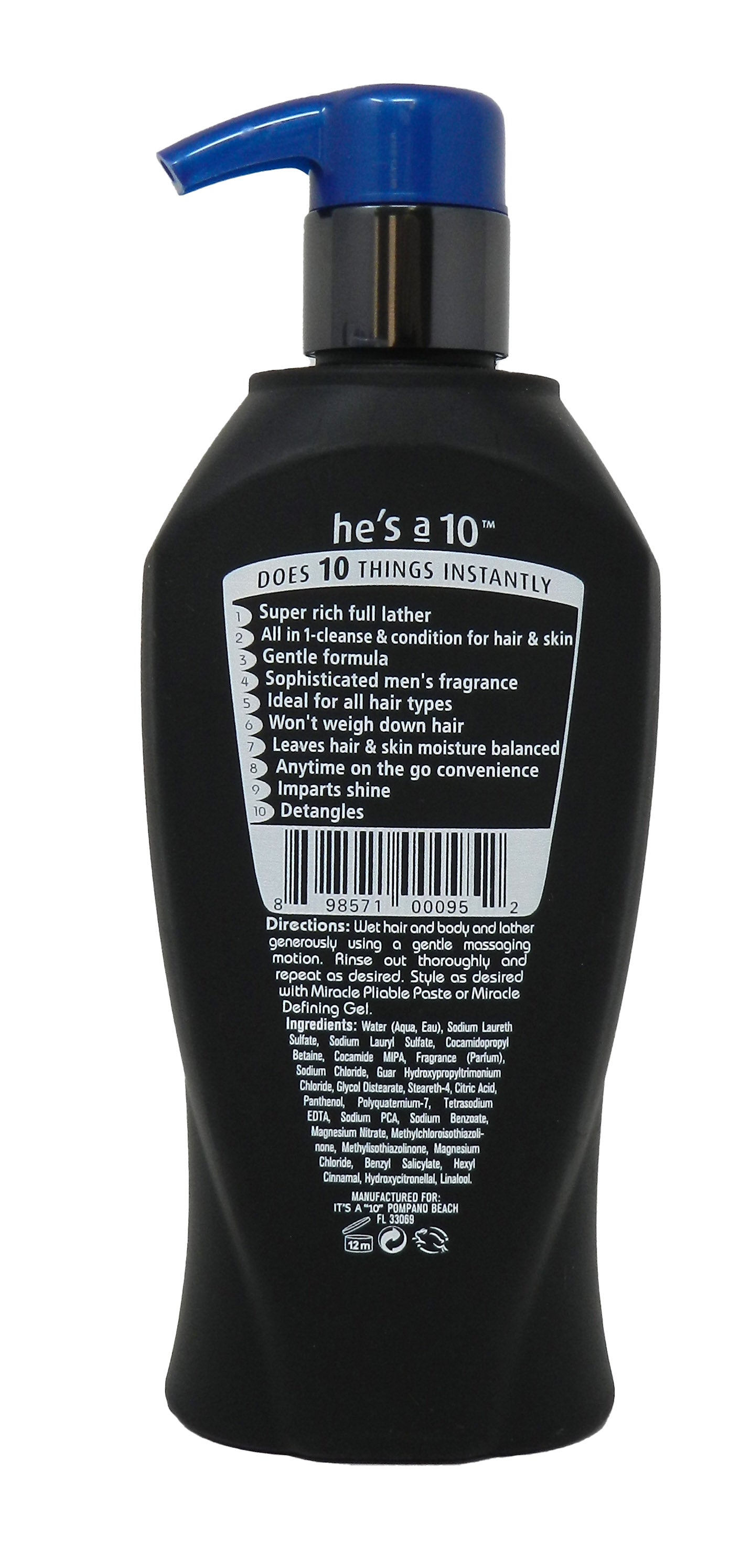 It's A 10 He's A 10 Miracle 3-In-1 Shampoo, Conditioner & Body Wash 10 Ounces