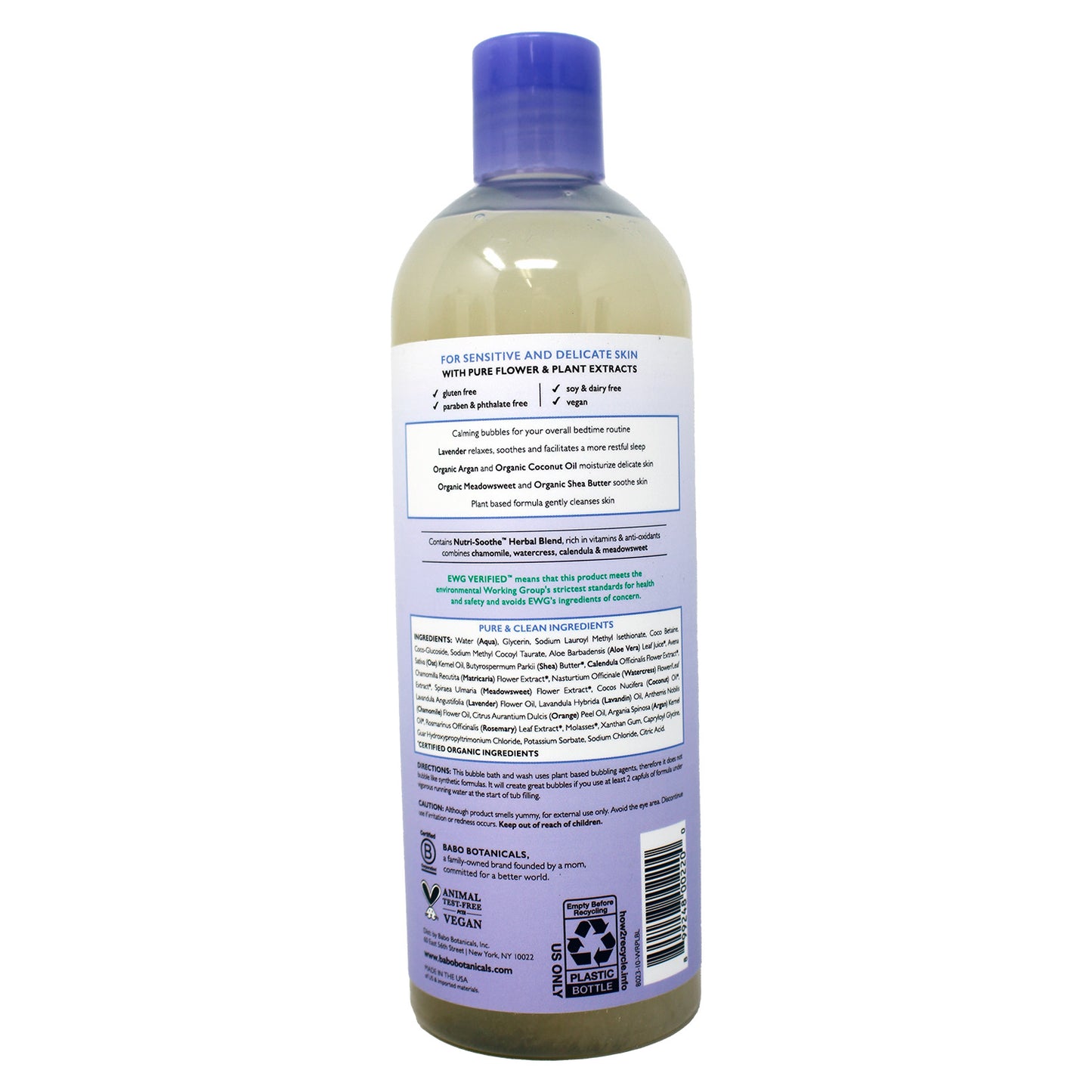 Babo Botanicals Calming Lavender 2-in-1 Bubble Bath & Wash