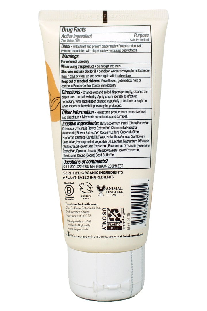 Babo Botanicals Sennsitive Baby Fragrance Free Diaper Rash Cream 3 Ounces