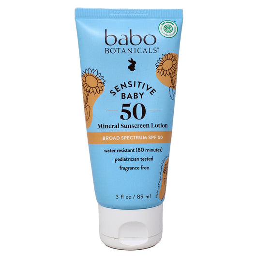 Babo Botanicals Sensitive Baby Mineral Sunscreen Lotion SPF50