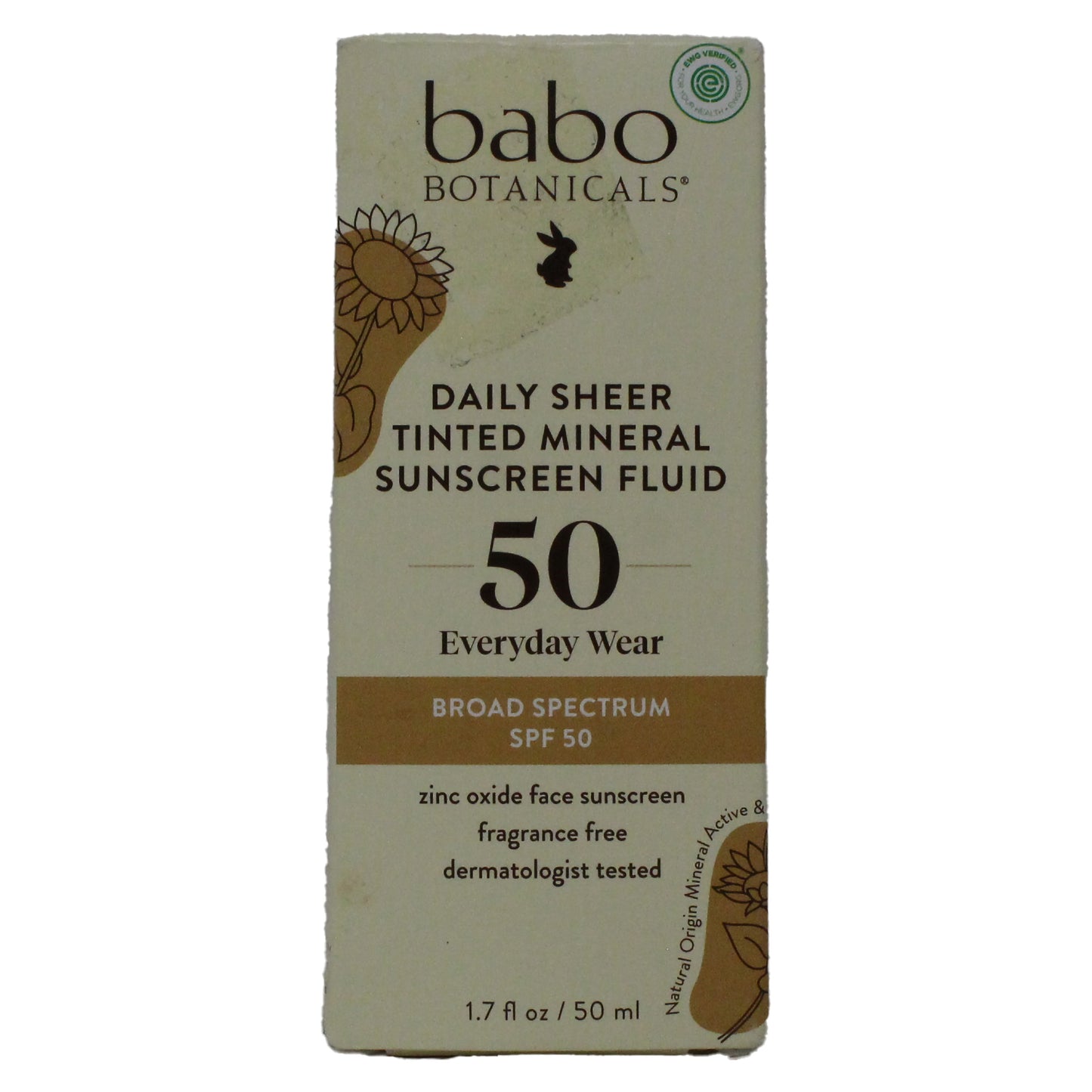 Babo Botanicals Daily Sheer Tinted Mineral Sunscreen SPF 50 1.7 fl oz