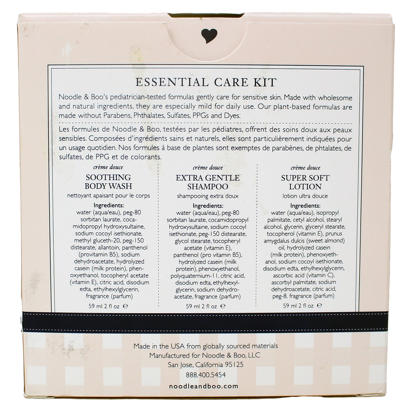 Noodle & Boo Essential Care Kit: Baby Lotion, Shampoo, Body Wash (2 Oz each)