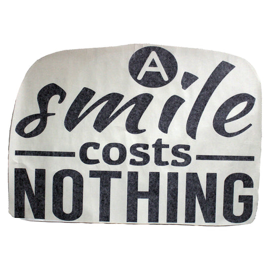 Design With Vinyl US V JER 3152 A Smile Costs Nothing Wall Decal 14" X 28" Inch