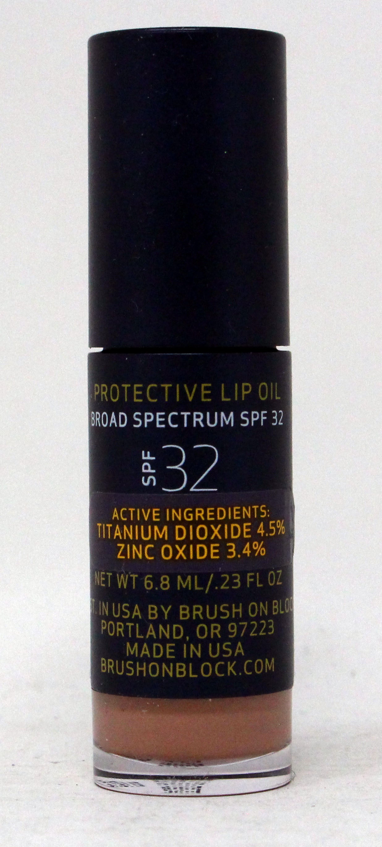 Brush On Block SPF 32 Protective Lip Oil Nude Tint 0.23 Ounces