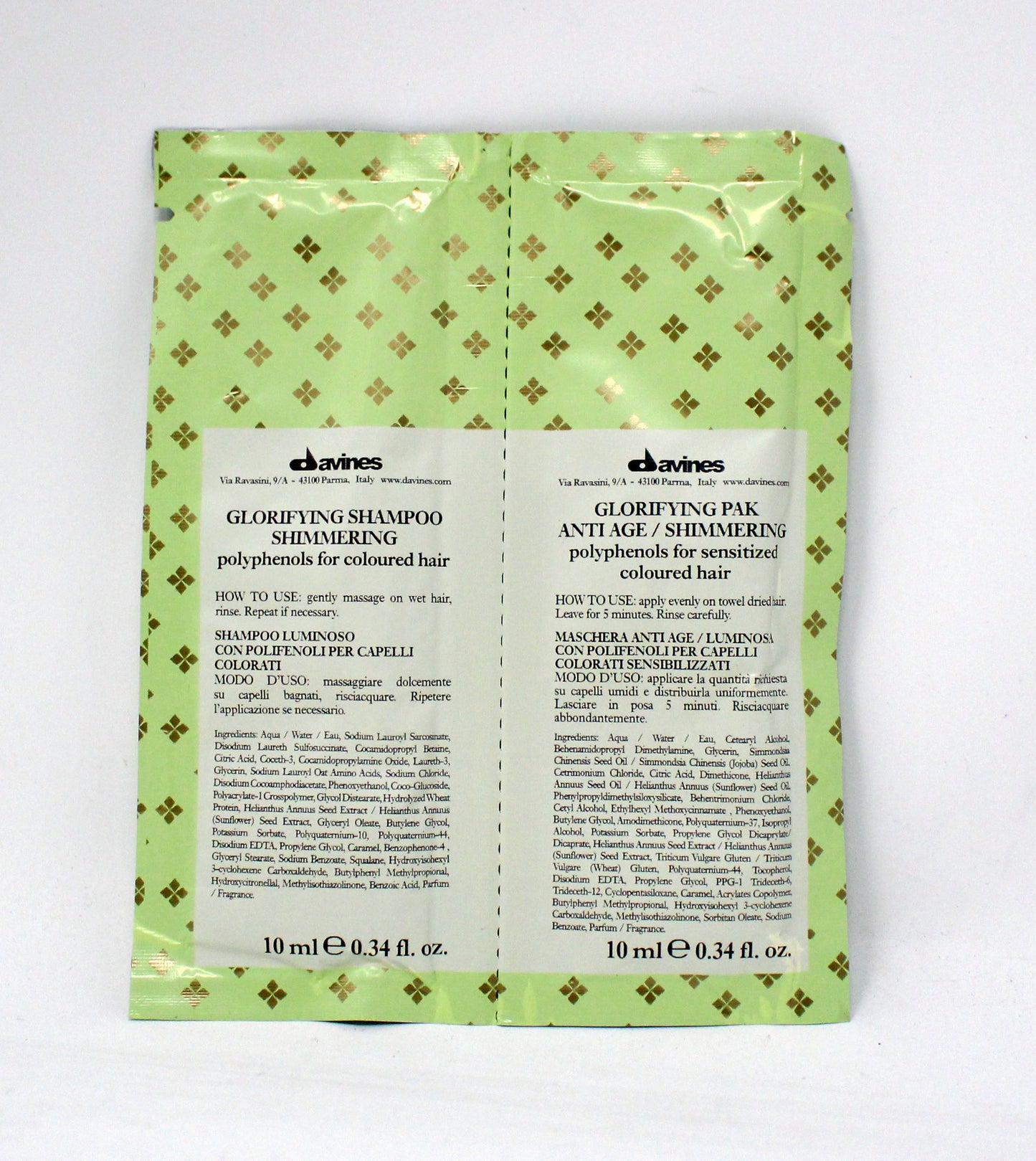 Davines Glorifying Shimmering Shampoo And Pak .34 Ounce (Pack of 12)