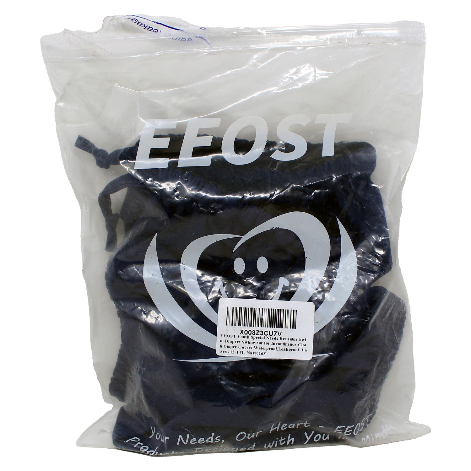 EEOST Youth Reusable Swim Diapers for Incontinence, 12-14T, Navy Blue