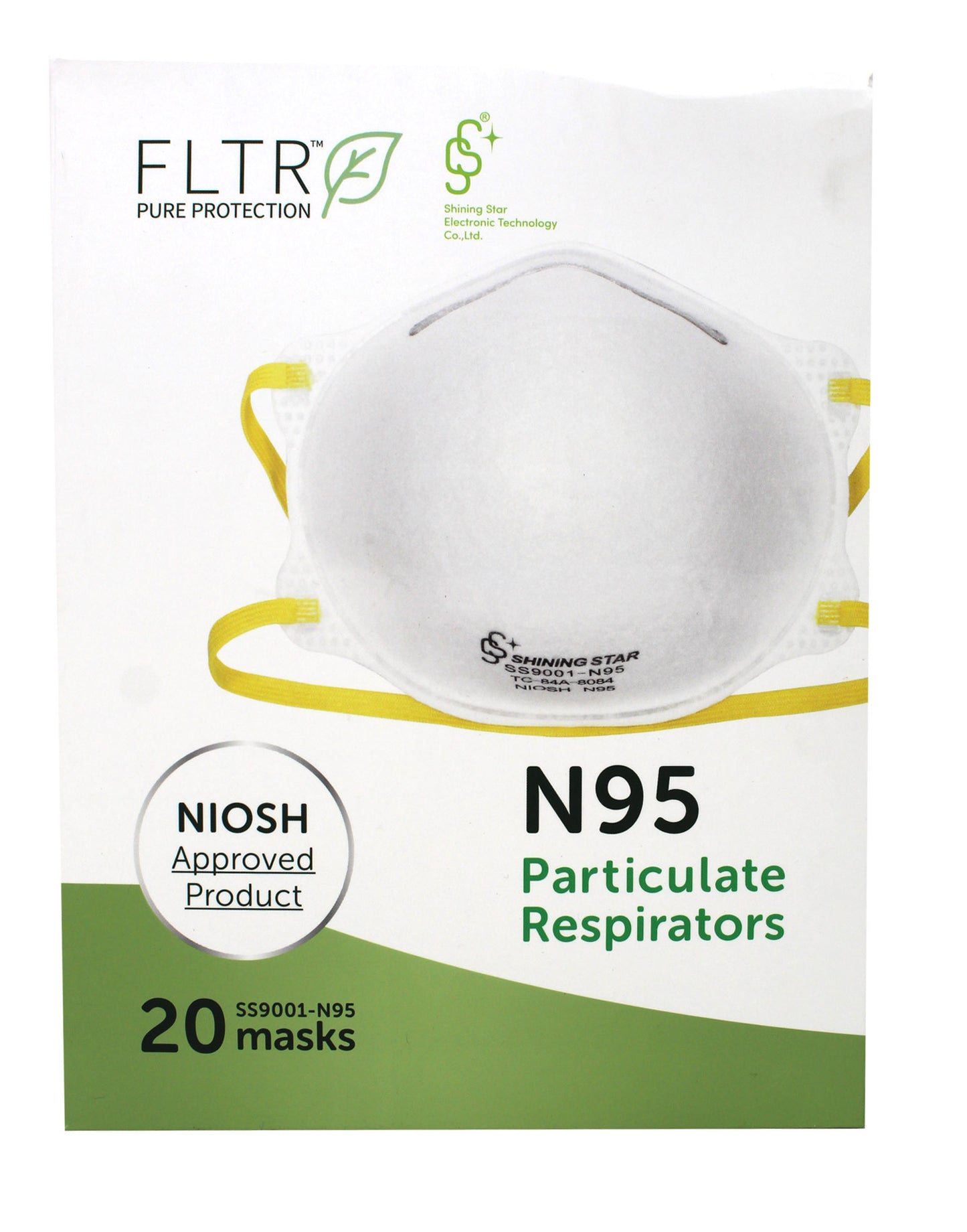 FLTR N95 Particulate Respirators NIOSH Approved 20 Count